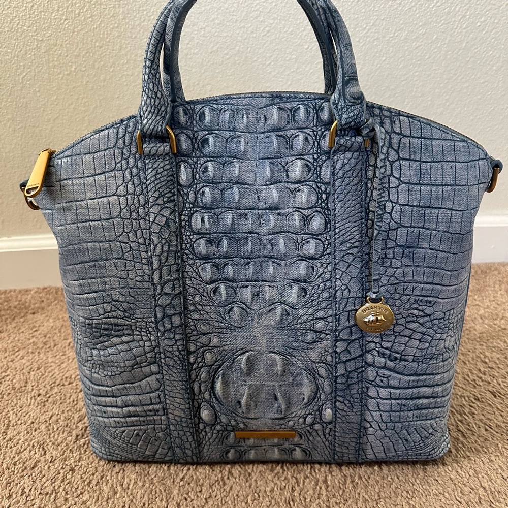 Brahmin Large Duxbury Satchel Light Denim Tetra - Picture 2 of 12